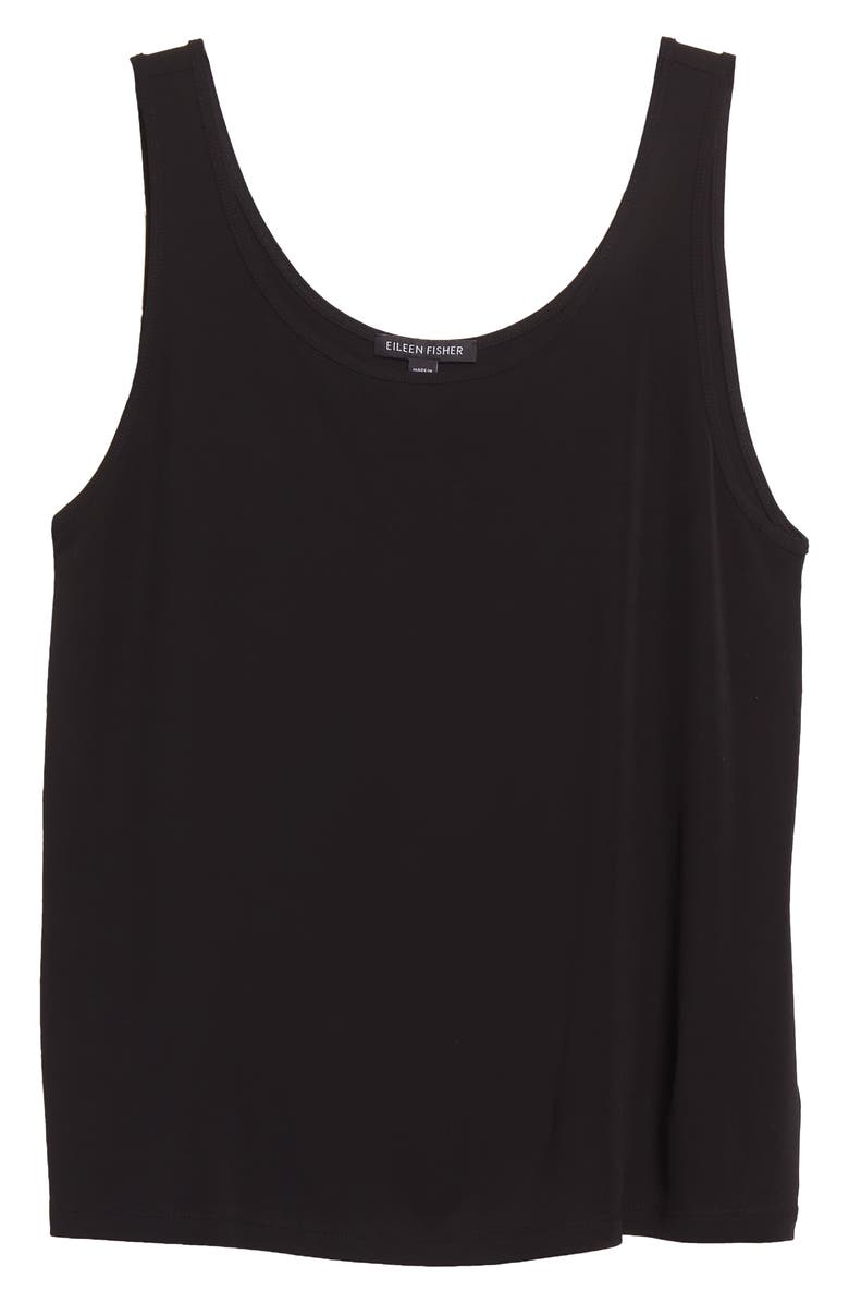 Eileen Fisher Slim Fit Scoop Neck Silk Tank, Alternate, color, 