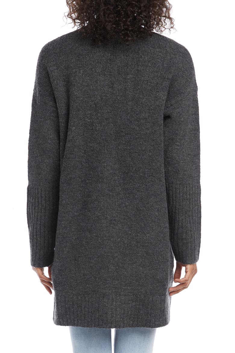 Open Front Cardigan, Alternate, color, CHARCOAL