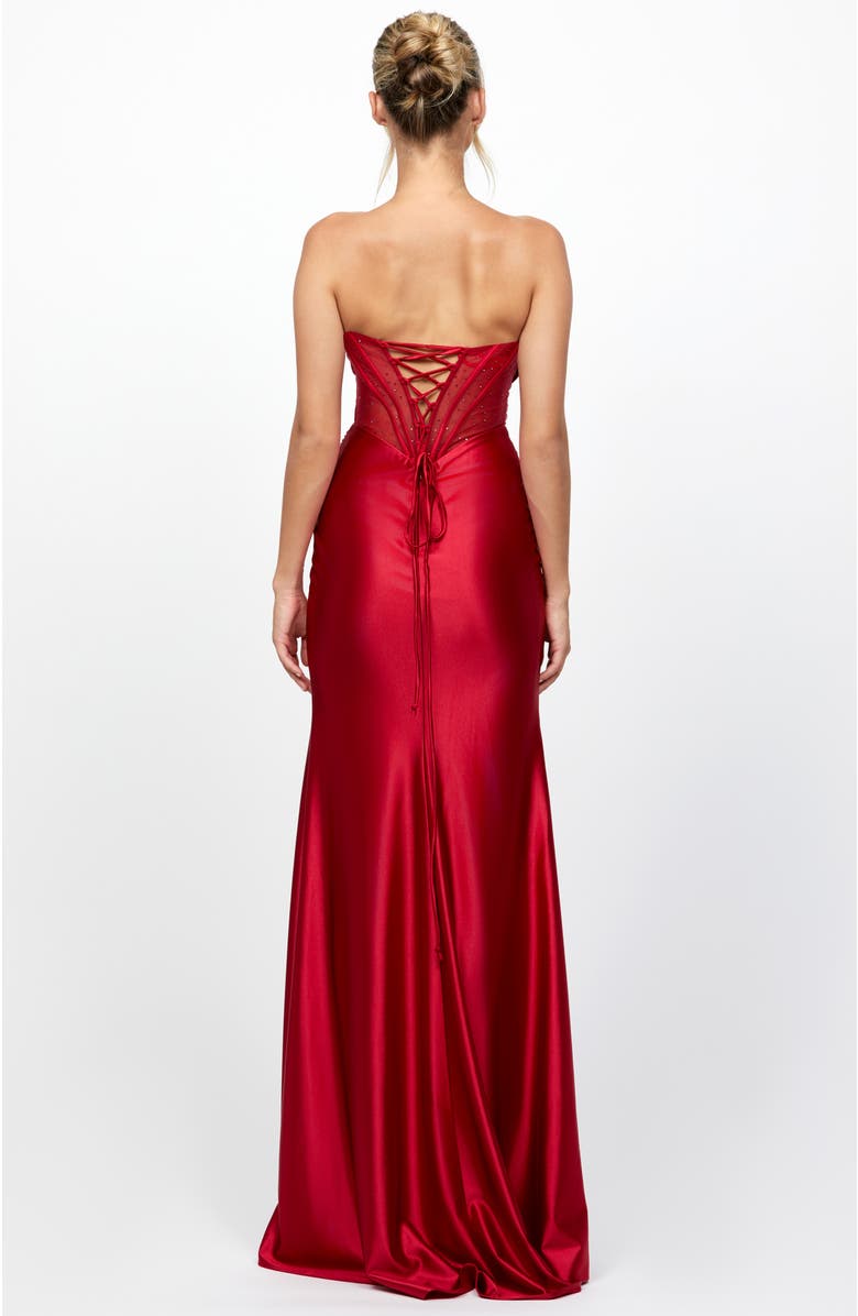 Bariano Aurdrey Strapless Corset Gown, Alternate, color, 