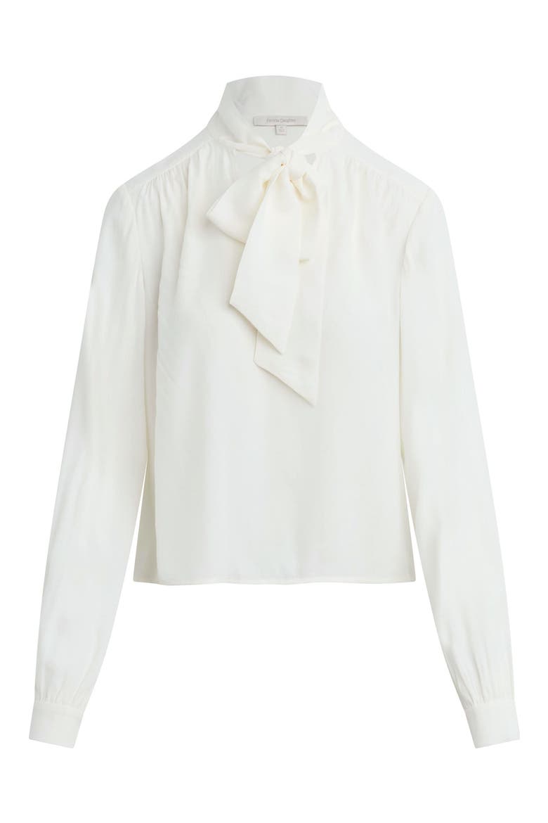The Simone Tie Neck Top, Alternate, color, IVORY