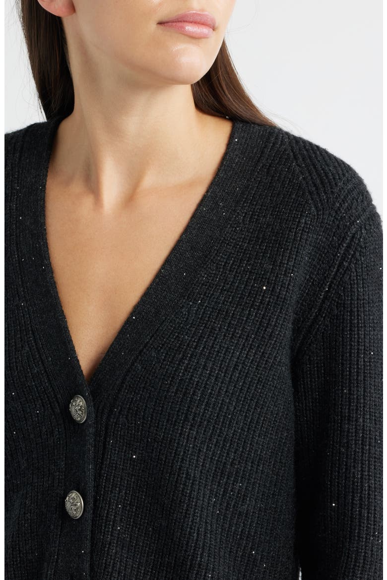 Eddie Metallic Glitter Cardigan, Alternate, color, DARK GREY