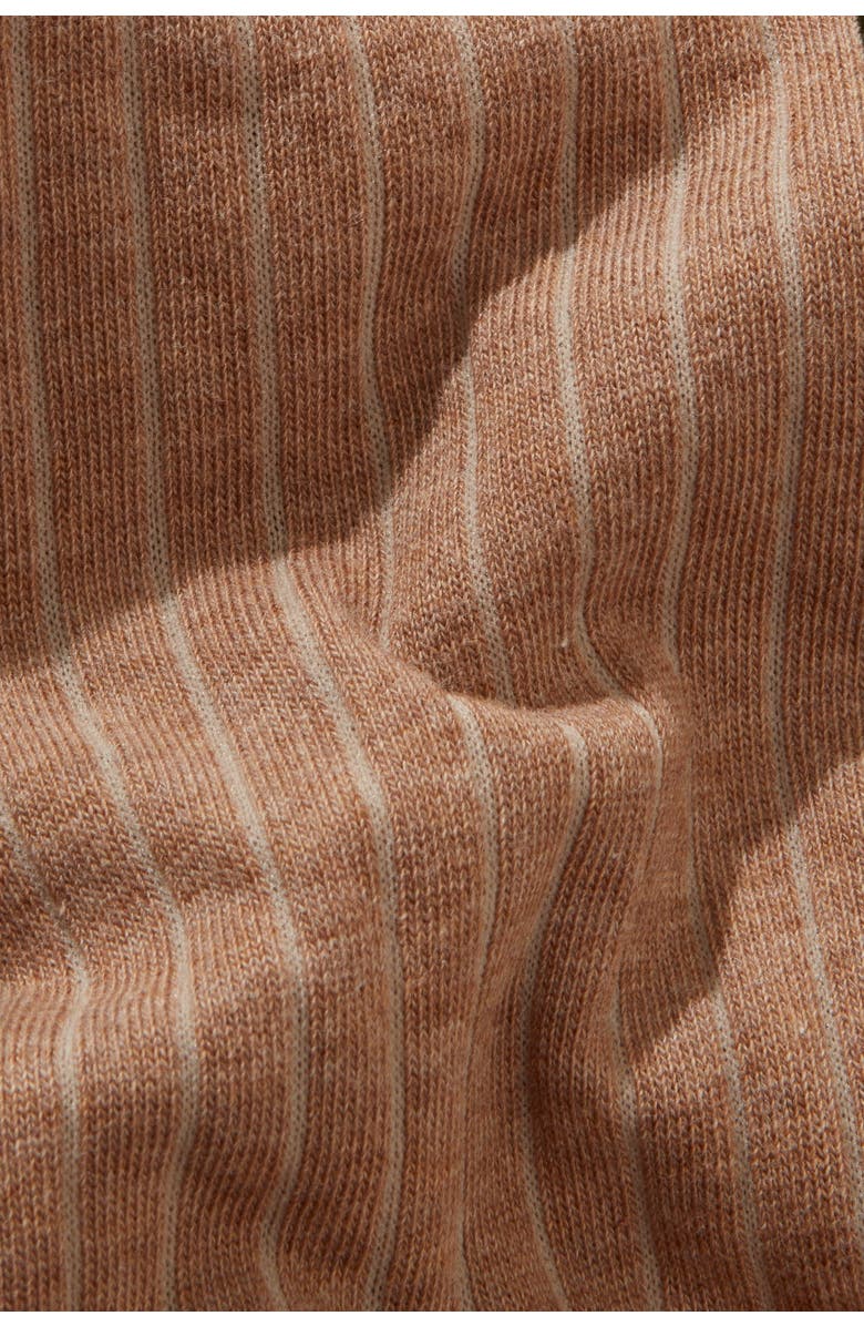 Harrys London Ribbed Cotton Socks, Alternate, color, Light Brown