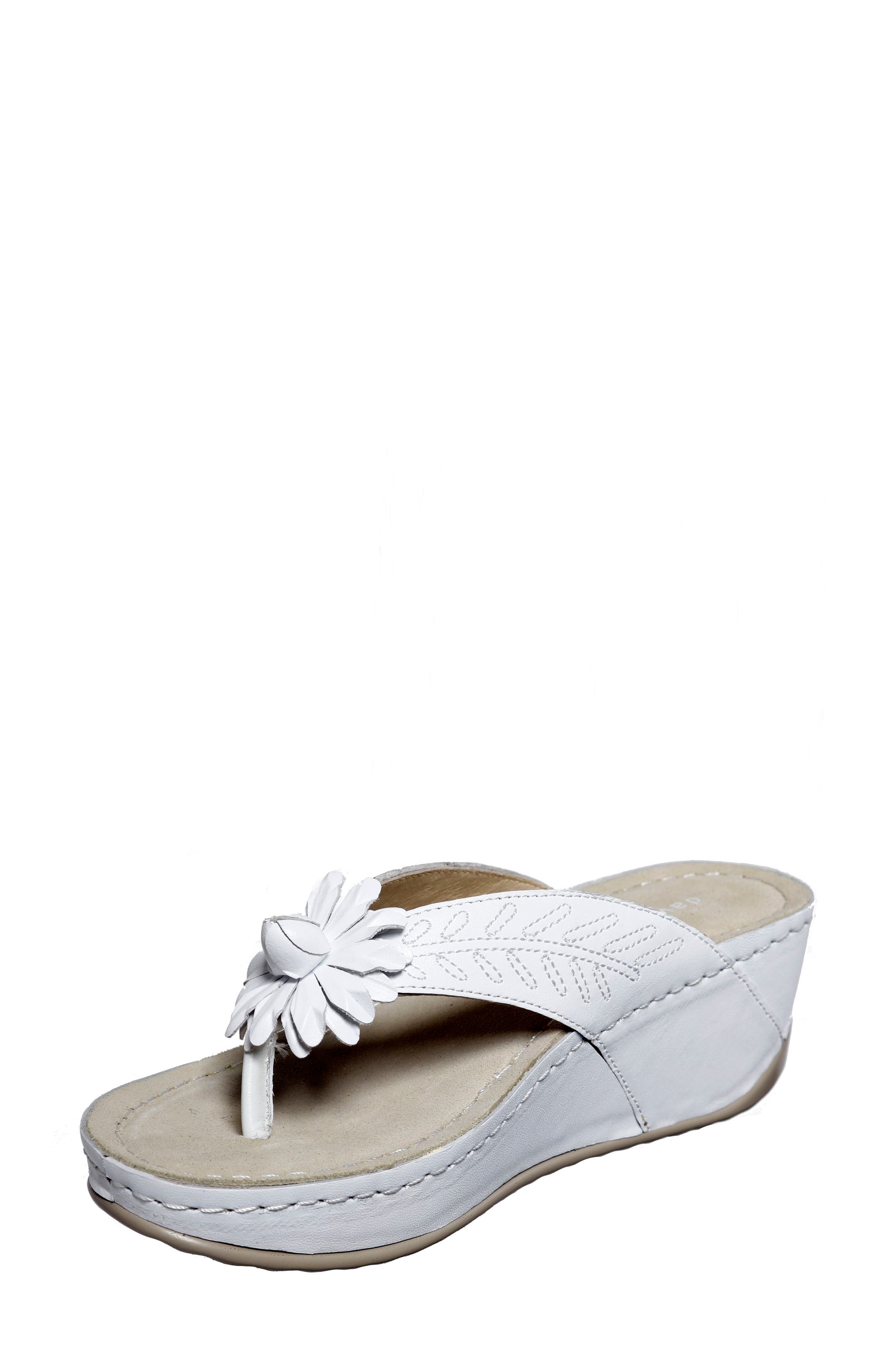 Goldie Wedge Flip Flop, Alternate, color, WHITE
