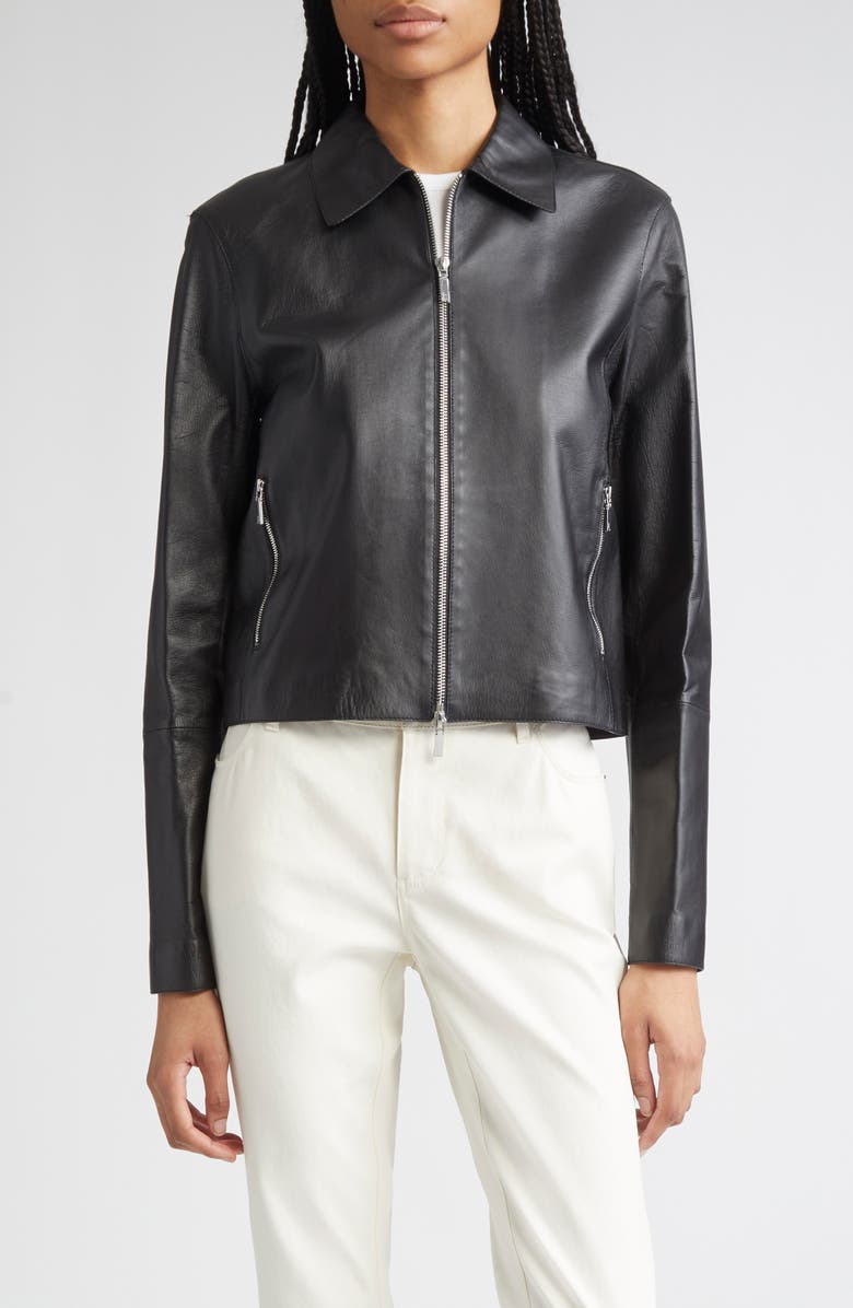 Lafayette 148 New York Zip Front Crop Jacket, Main, color, 