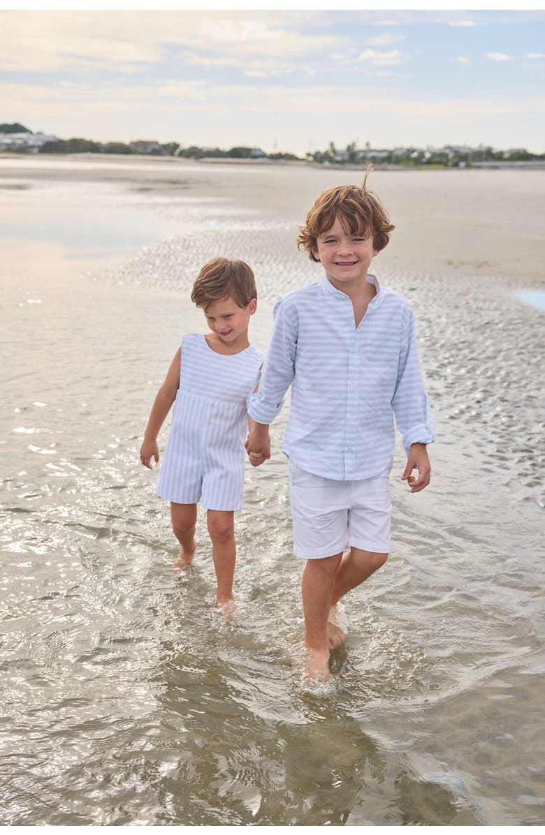 Little English Kids' Mandarin Collar Roll Sleeve Shirt, Alternate, color, Savannah Stripe