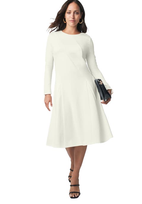 Long Sleeve Stretch Ponte Dress (Plus Available)