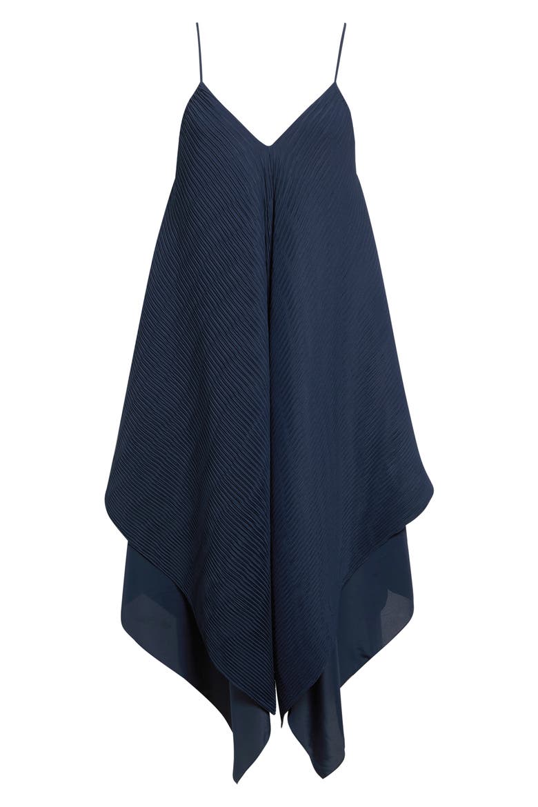 Pleated Layered Slipdress, Main, color, NAVY