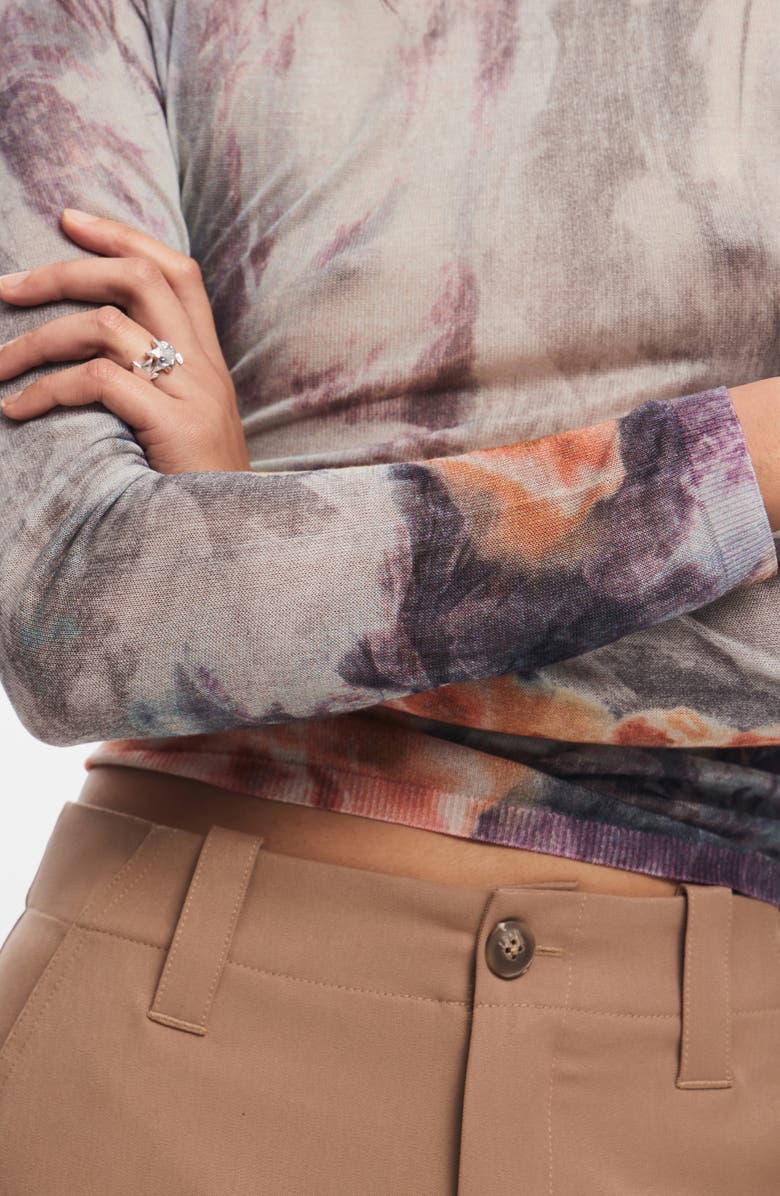 Desigual North Bay Print Fitted Sweater, Alternate, color,