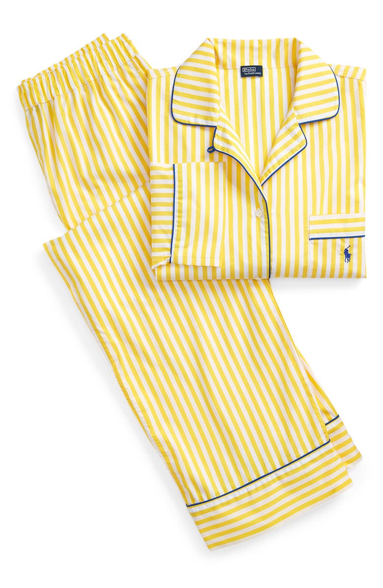 Polo Ralph Lauren Madison Stripe Cotton Pajamas, Alternate, color, Yellow Stripe
