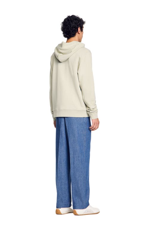 Sandro Logo Hoodie In Light Khaki