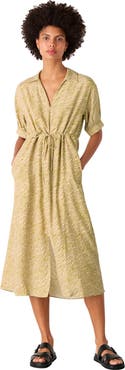 Whistles Tiger Flame Short Sleeve Midi Dress