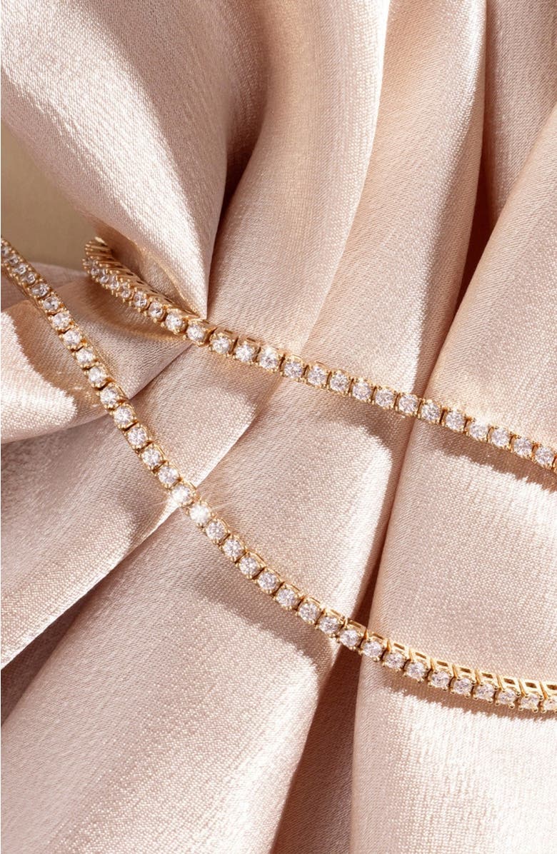 MADE BY MARY CZ Prong-Set Tennis Necklace, Alternate, color, Gold