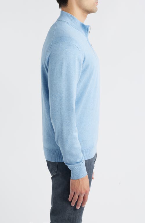 Johnnie-o Desmond Half Zip Sweater In Blue