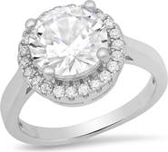 STEELTIME 18k White Gold Plated Halo Ring