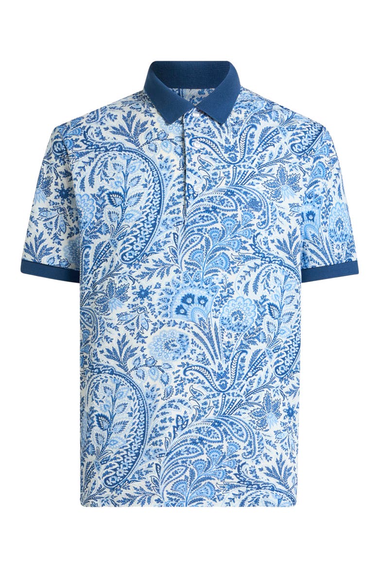 Roma Cotton Piqué Polo, Alternate, color, STAMPA F.DO BIANCO