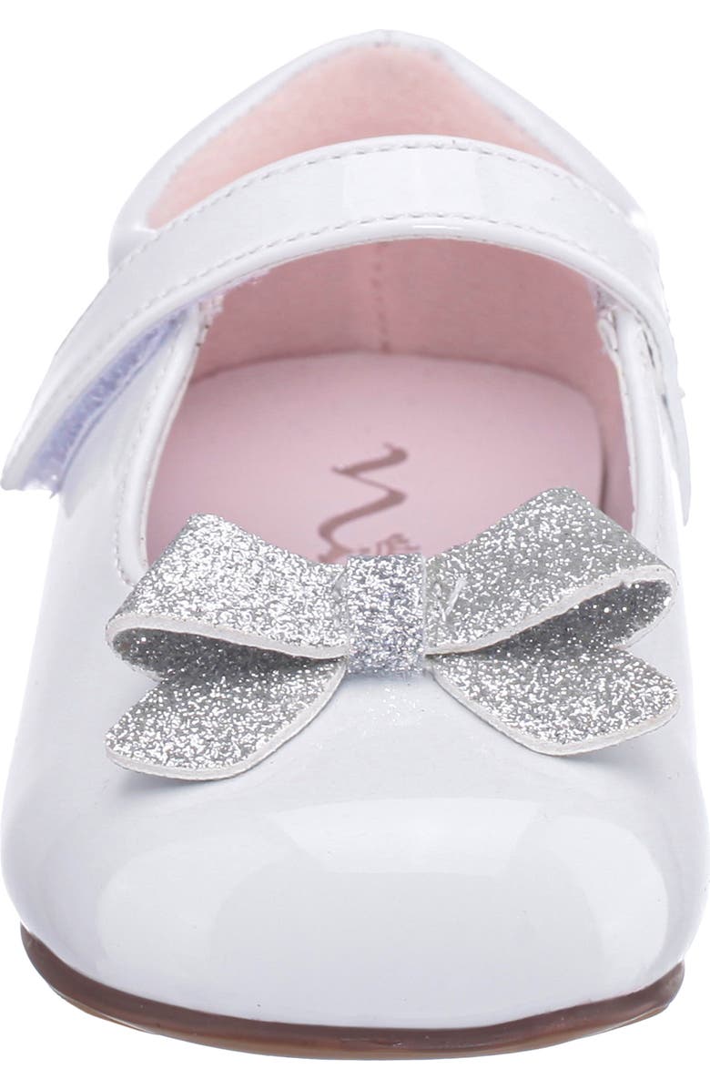Nina Kids' Emee Mary Jane Flat, Alternate, color, White Patent Glitter