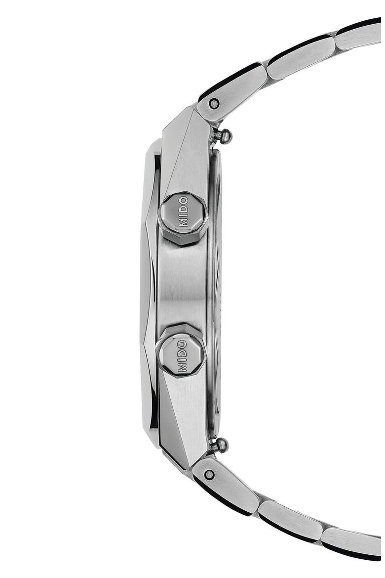 Multifort 8 Two Crowns Automatic Bracelet Watch, 40mm, Alternate, color, GREY