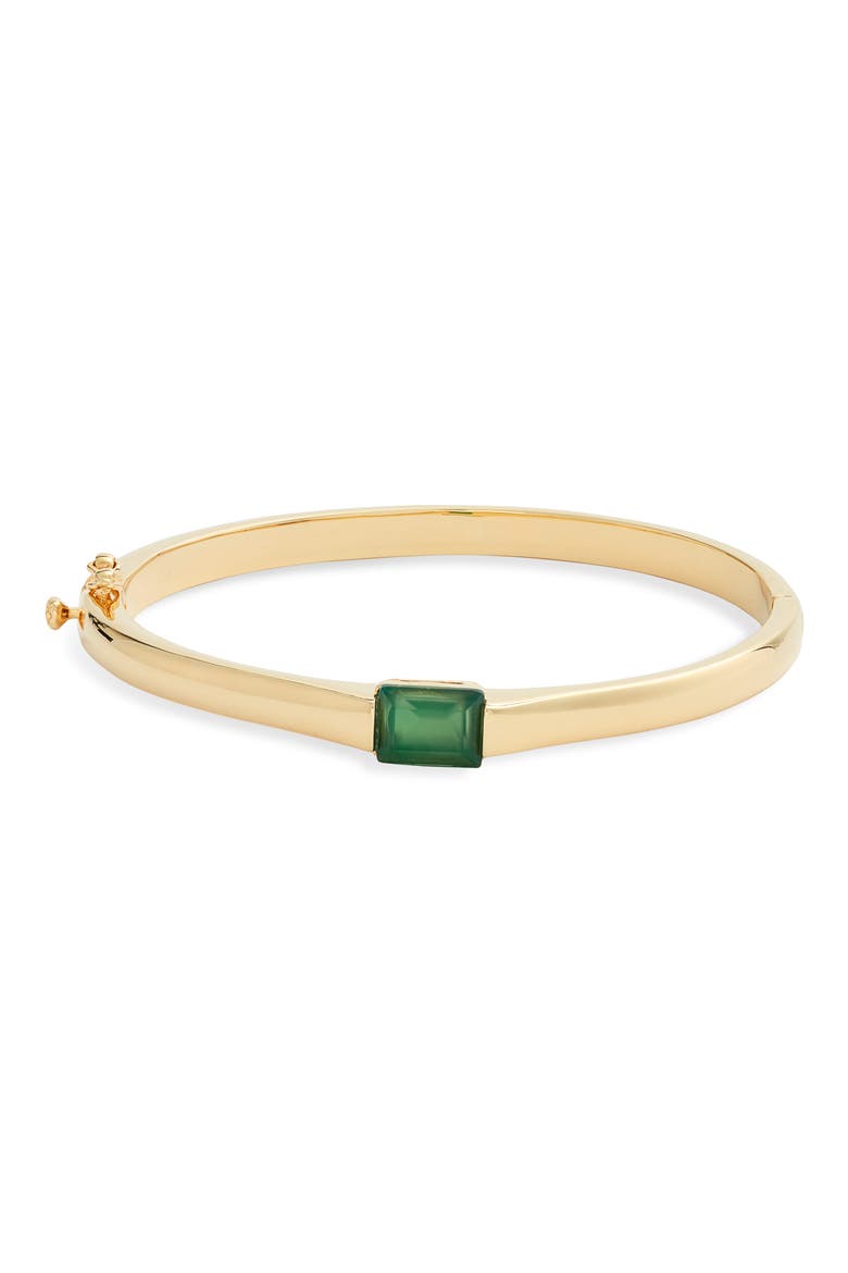 Demi Fine Stone Bangle, Main, color, GREEN ONYX- GOLD