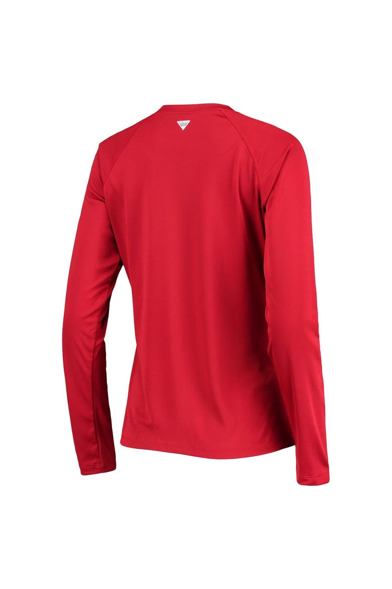 Women's Columbia Red Georgia Bulldogs PFG Tidal Long Sleeve T-Shirt, Alternate, color, Red