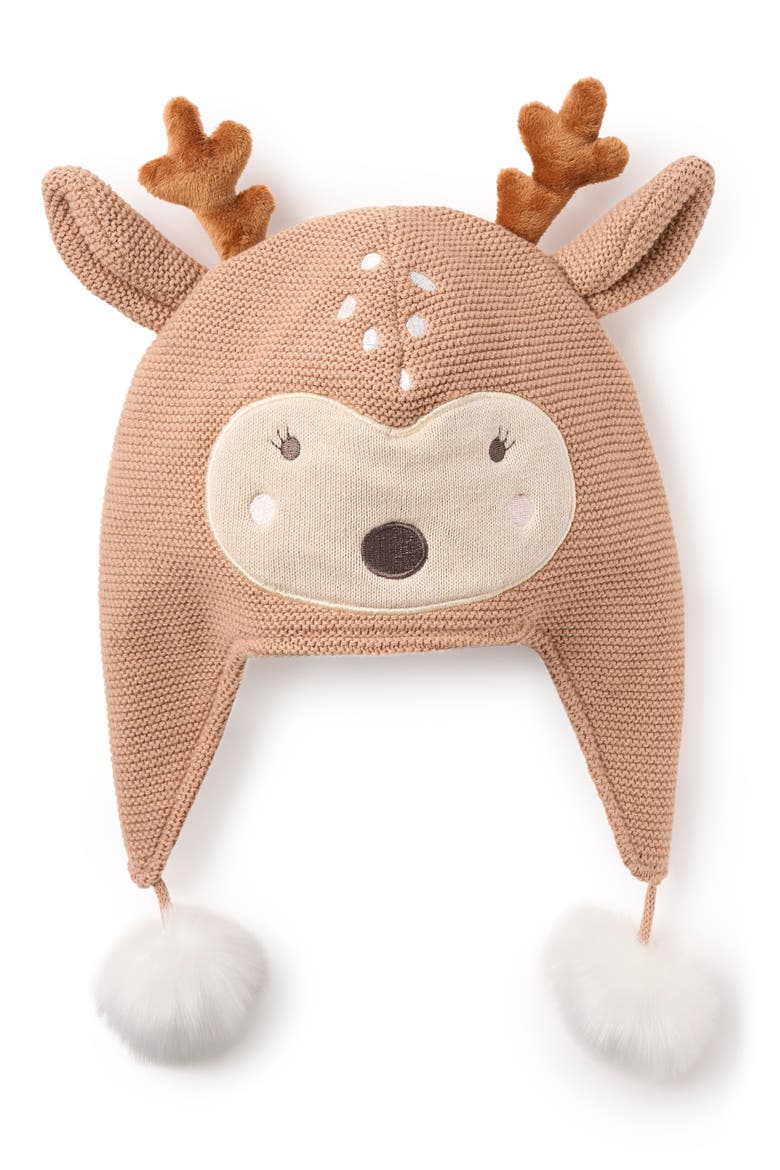 Fawn Faux Fur Lined Aviator Hat, Main, color, BROWN