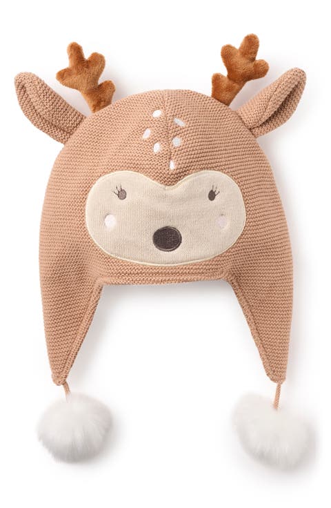 Fawn Faux Fur Lined Aviator Hat (Baby)