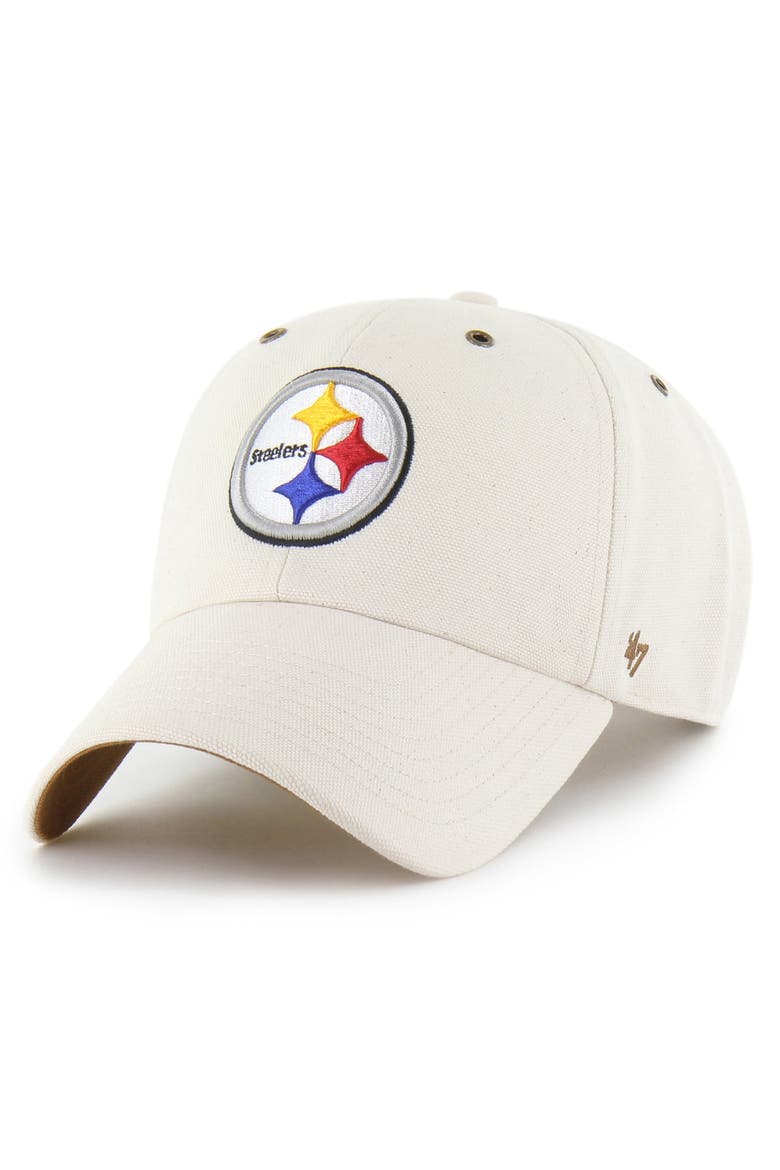 Men's Carhartt x '47 Natural Pittsburgh Steelers Undyed Clean Up Adjustable Hat, Main, color, Natural