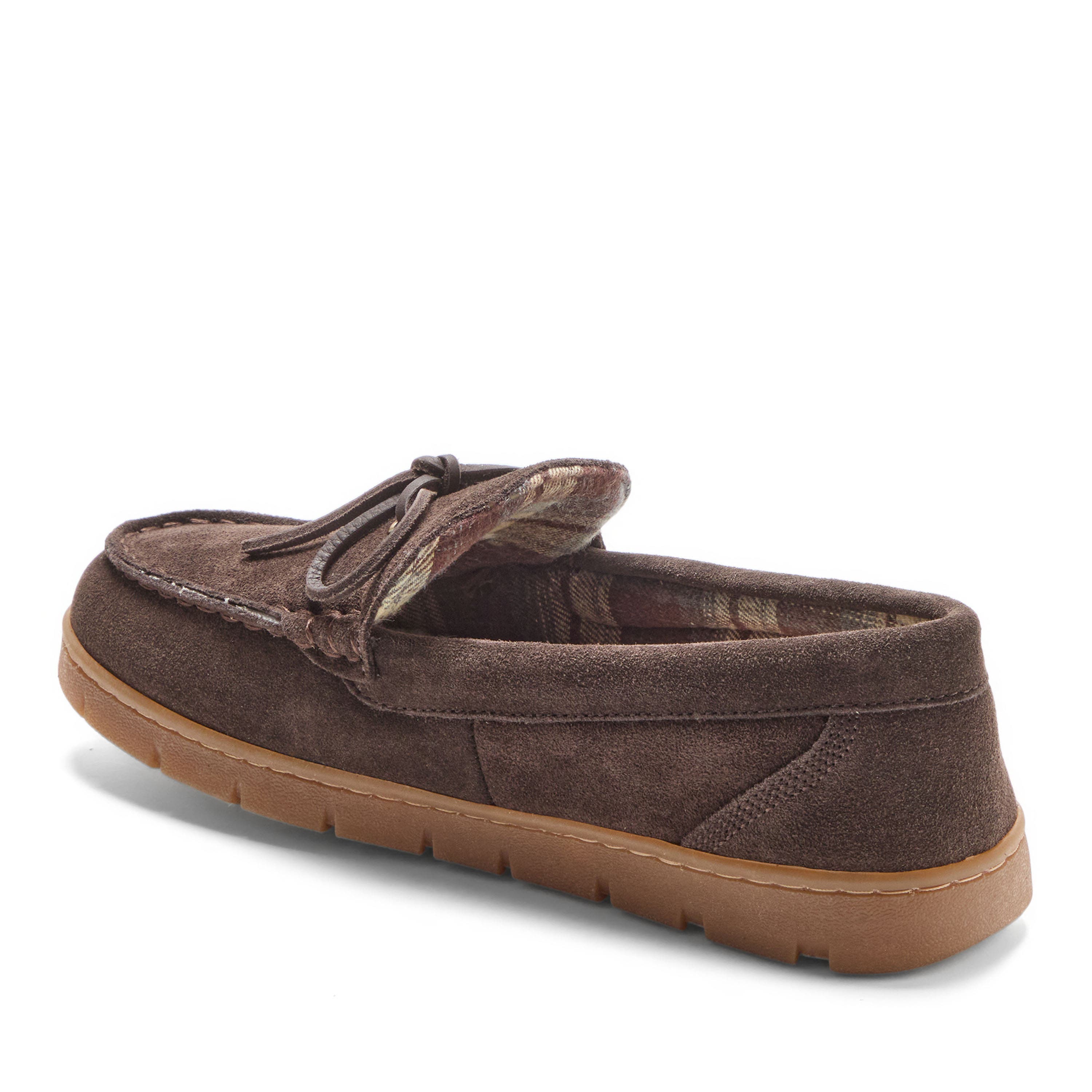 Genuine Suede Core 1-Eye Moc Slippers, Alternate, color, Dark Chocolate