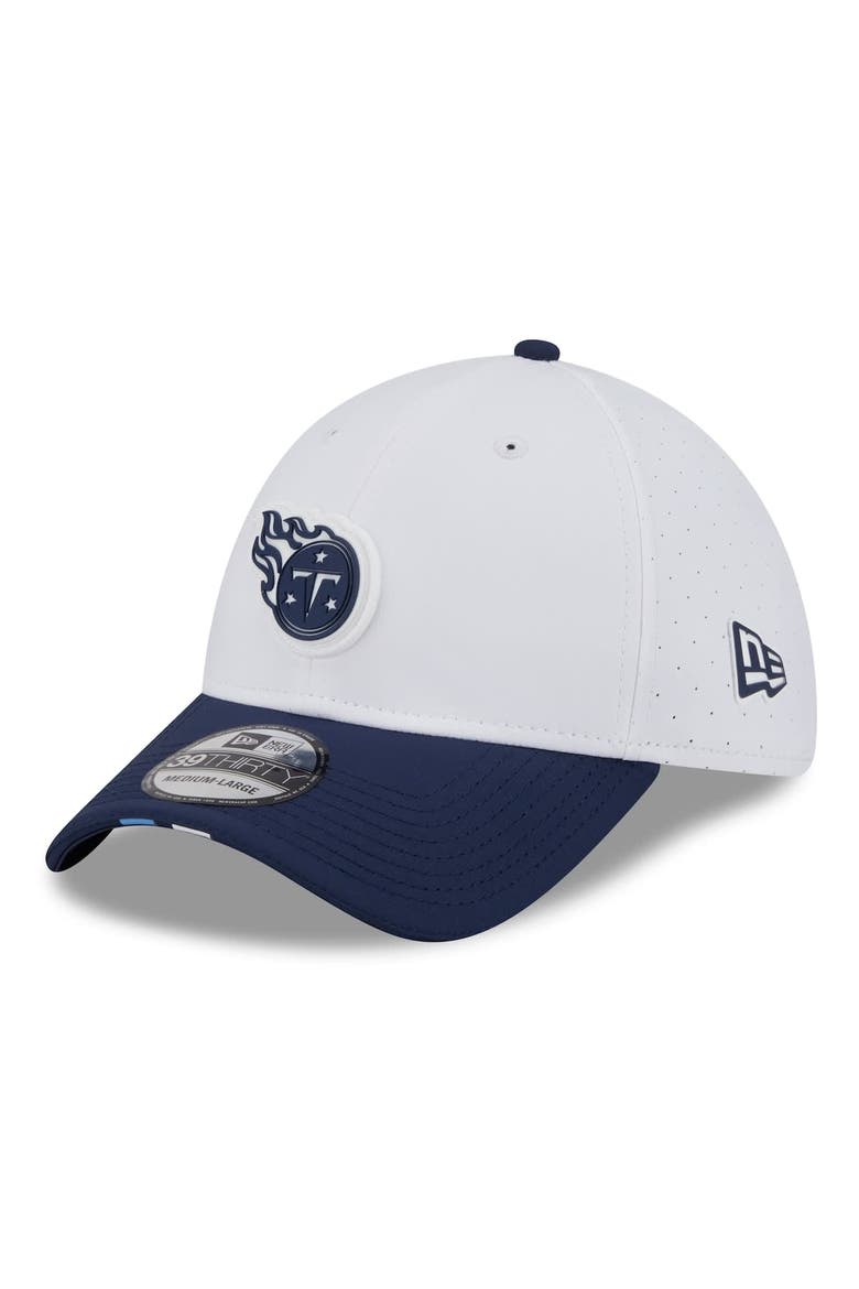 Men's New Era  White/Navy Tennessee Titans 2025 NFL Training Camp 39THIRTY Flex Hat, Main, color, White