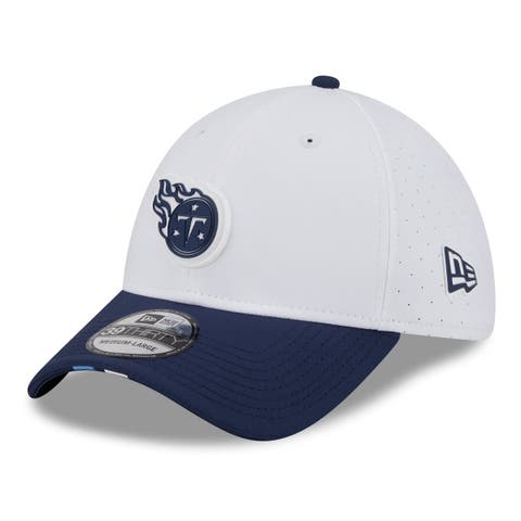 Men's New Era  White/Navy Tennessee Titans 2025 NFL Training Camp 39THIRTY Flex Hat