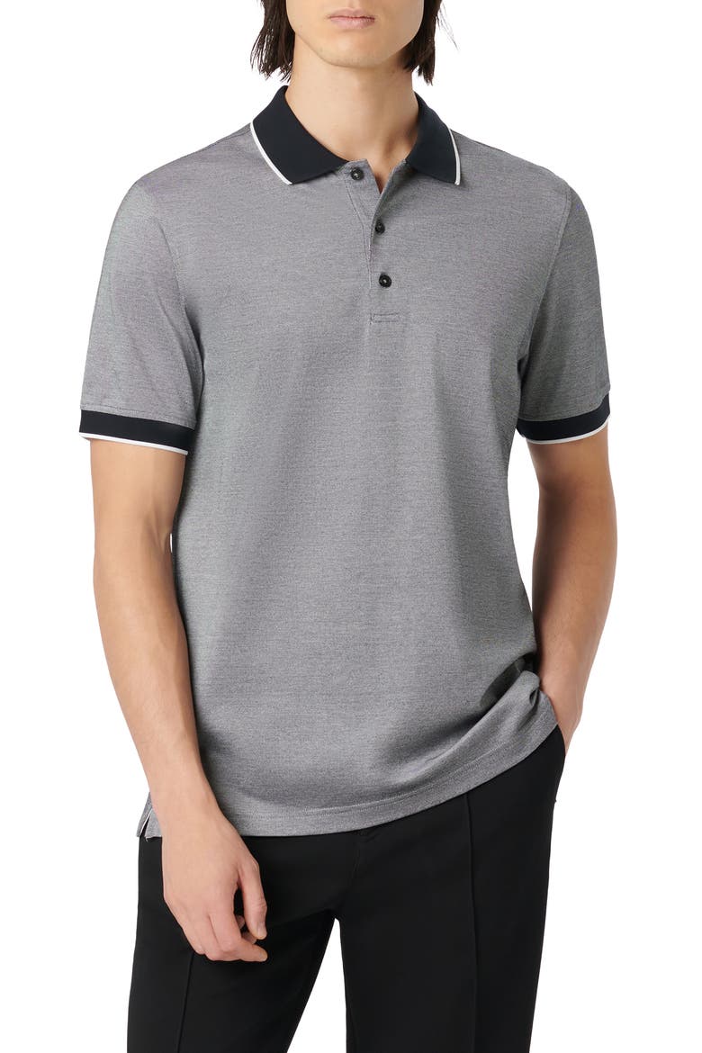 Tipped Piqué Polo, Main, color, GREY