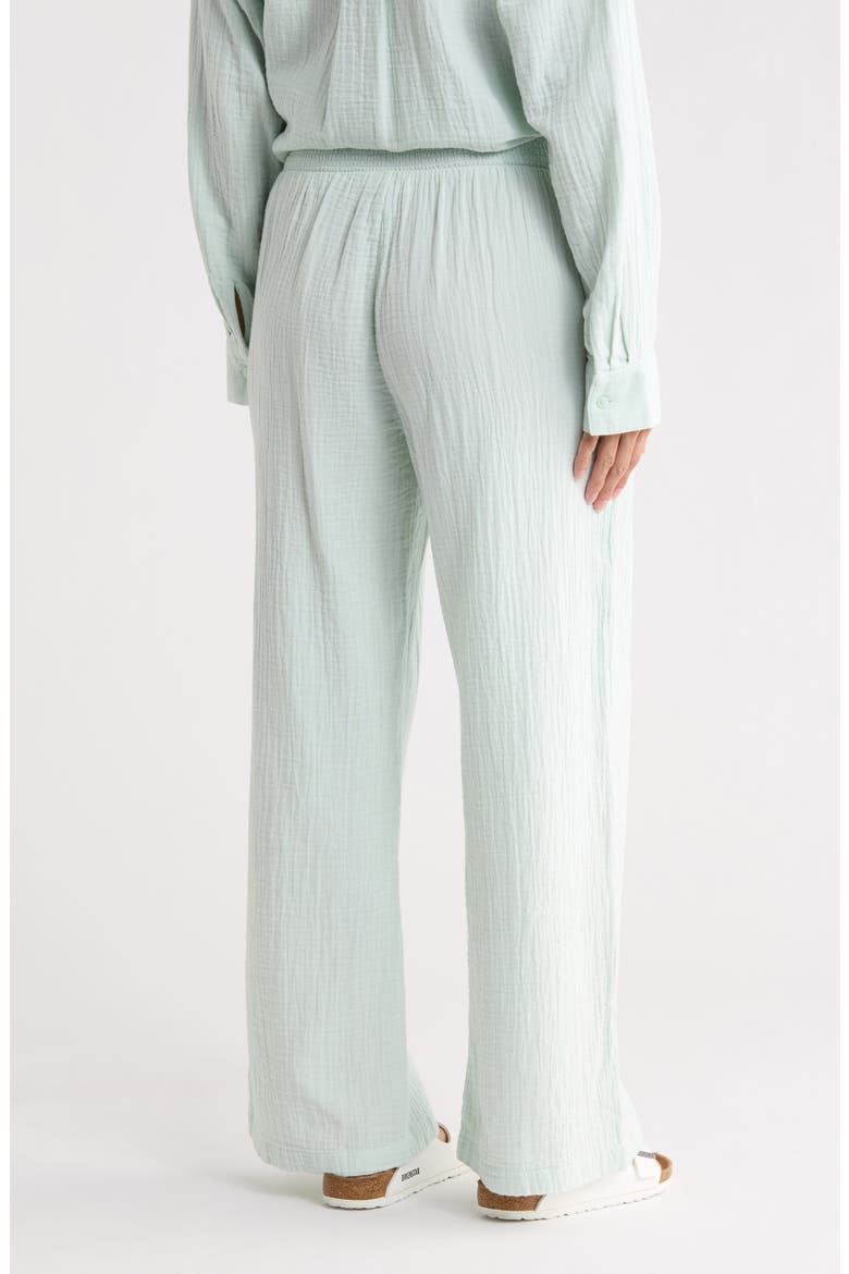 Cotton Gauze Wide Leg Pants, Alternate, color, GREEN JOYFUL
