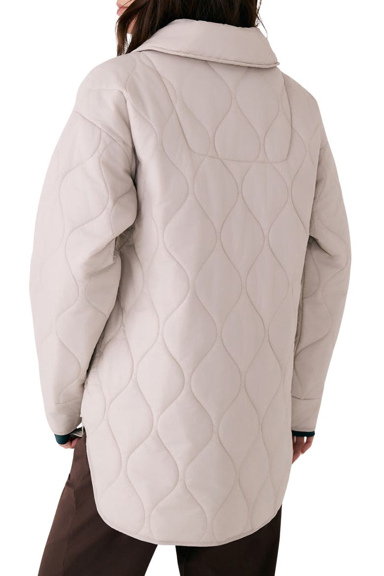 The Quilted Water Repellent Nylon Shacket, Alternate, color, ABALONE