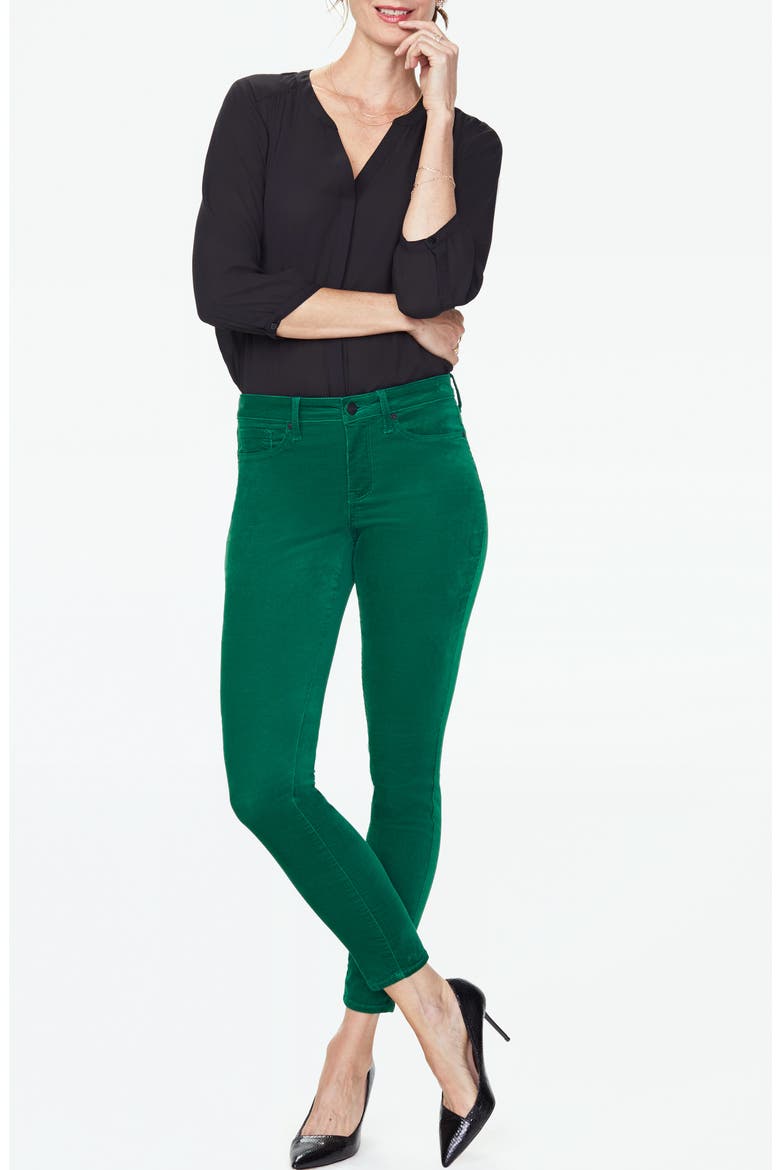 Ami Stretch Velvet Skinny Pants, Alternate, color, MOUNTAIN PINE