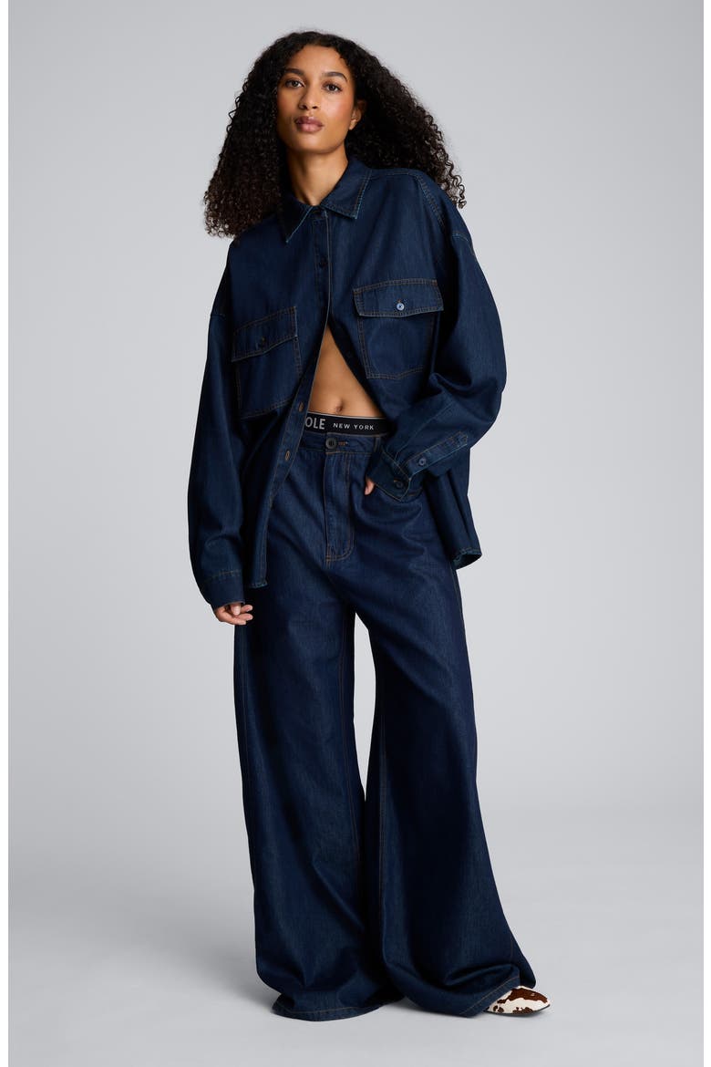Oversize Denim Shirt, Alternate, color, OCEAN RINSE WASH