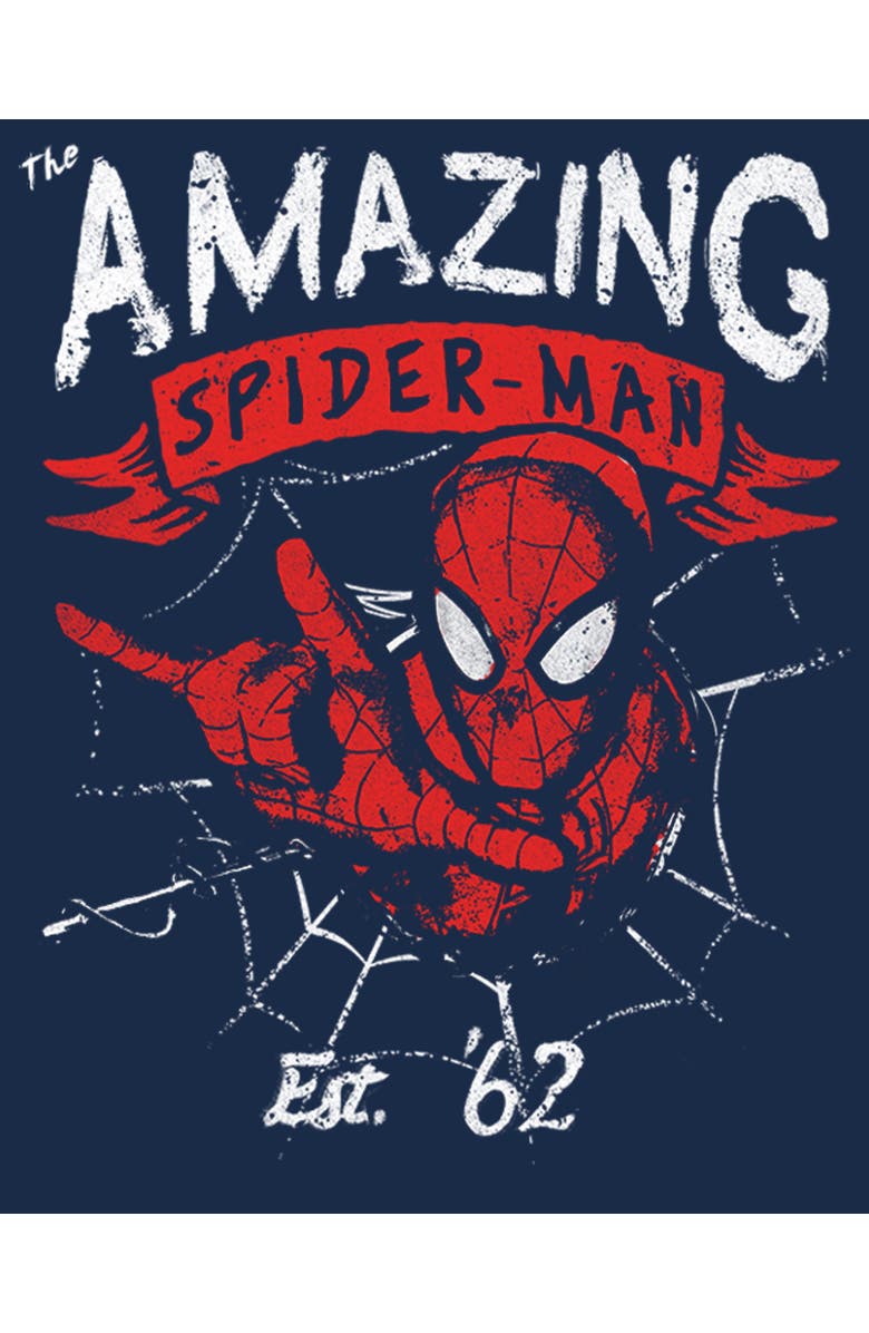 Marvel Men's Marvel Spider-Man Est 62 Graphic T-Shirt, Alternate, color, Navy Blue Heather
