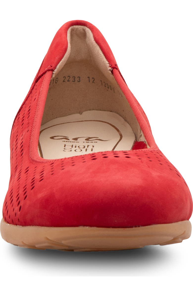 ara Sarah Perf Flat, Alternate, color, Flame Red