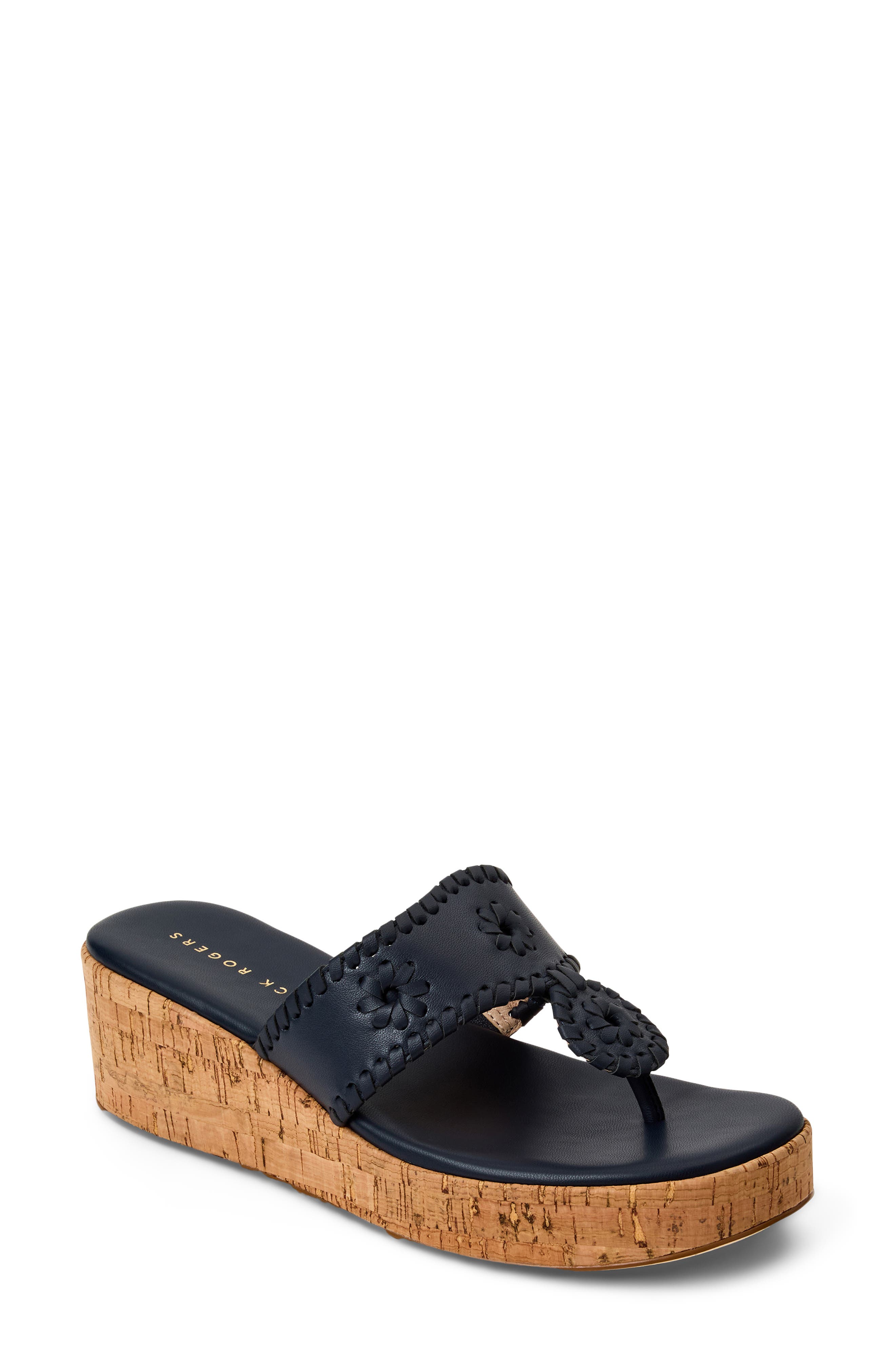 Jack Rogers Jacks High Wedge Sandal, Main, color, Midnite