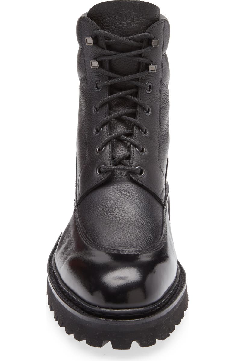 John Lobb Peak Longwing Lugged Ankle Boot, Alternate, color, Black/ Black