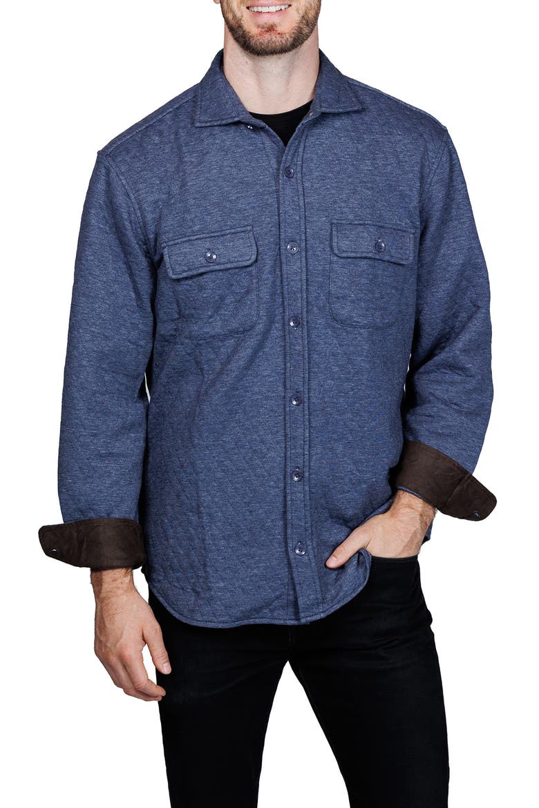 Diamond Quilted Shirt Jacket, Alternate, color, DENIM