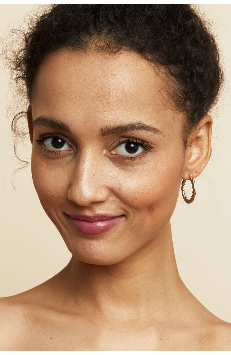 Oradina 10K Gold In Vogue Hoops Earrings, Alternate, color, White Gold