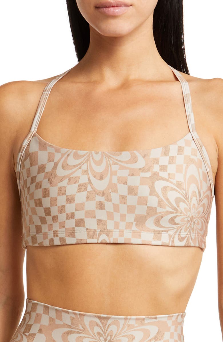 Beyond Yoga Check Racerback Sports Bra, Main, color,