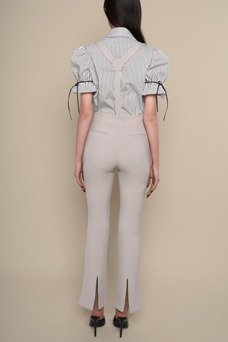Ginny Slim-Fit Flared Removable Suspender Trousers, Alternate, color, Grey