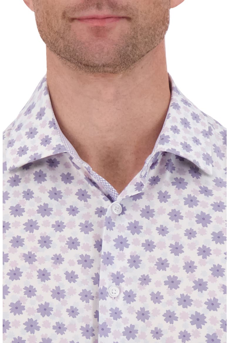Slim Fit Floral Performance Dress Shirt, Alternate, color, LAVENDER