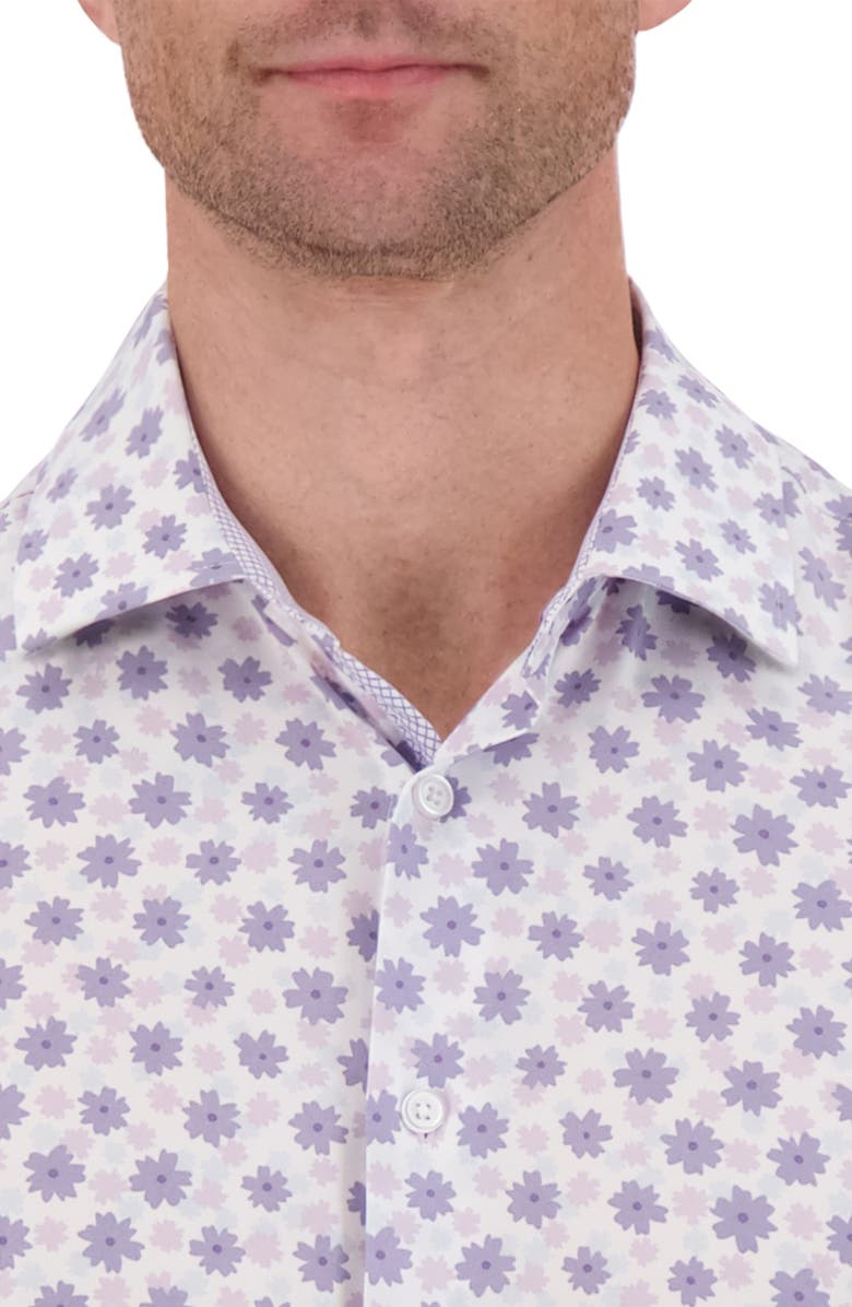 Report Collection Slim Fit Floral Performance Dress Shirt, Alternate, color, Lavender