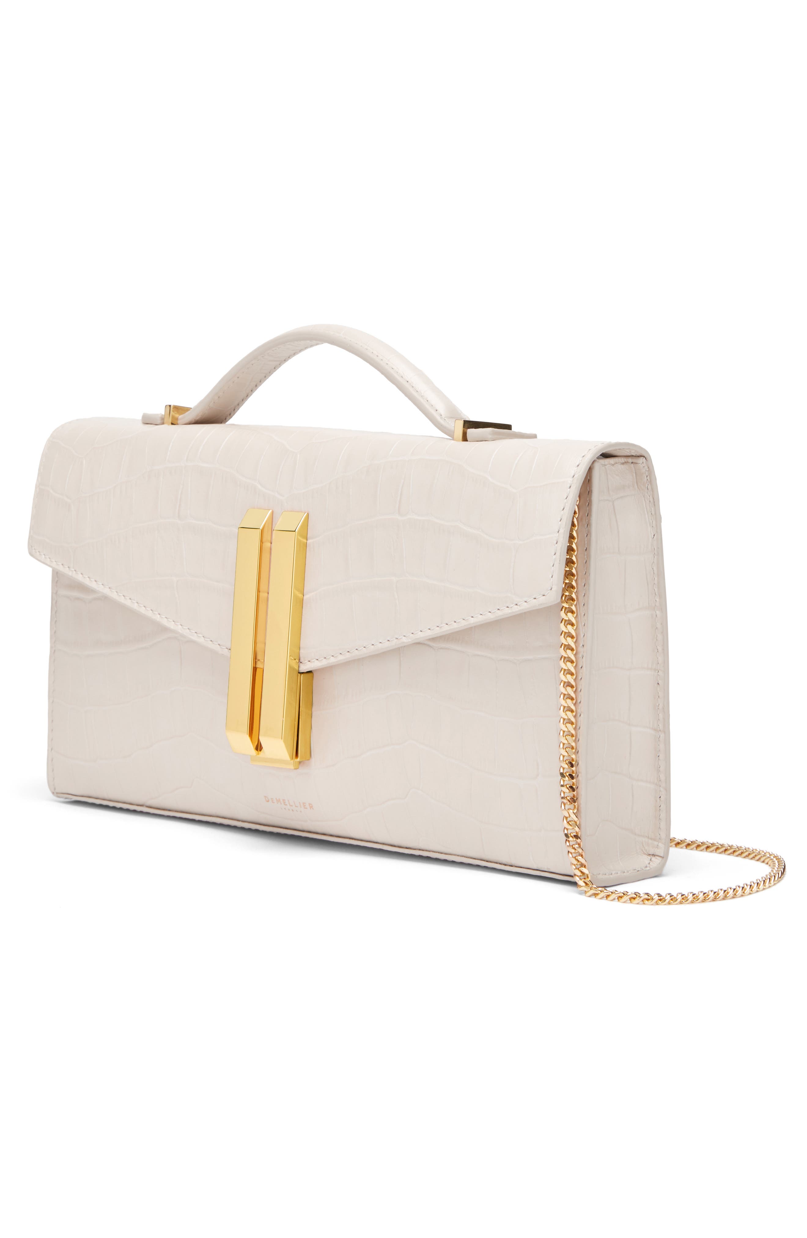 DeMellier Vancouver Leather Clutch, Alternate, color, Chalk