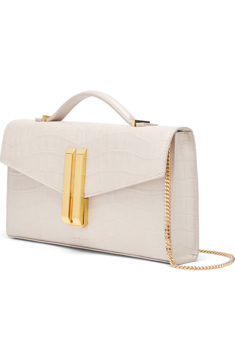 DeMellier Vancouver Leather Clutch, Alternate, color, Chalk