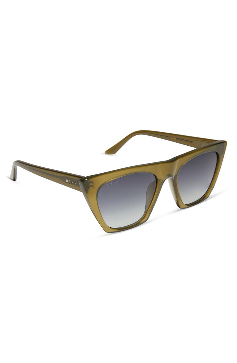DIFF Avril 55mm Gradient Cat Eye Sunglasses, Alternate, color, Olive