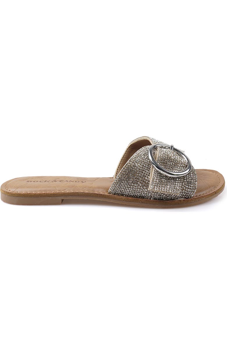 ROCK AND CANDY Crystal Buckle Slide Sandal, Alternate, color,