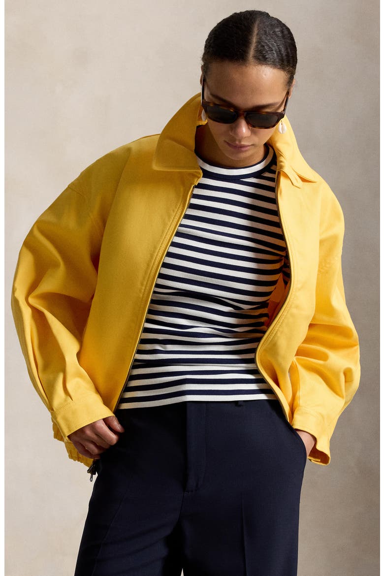 Oversize Double Face Cotton Windbreaker, Alternate, color, YELLOW