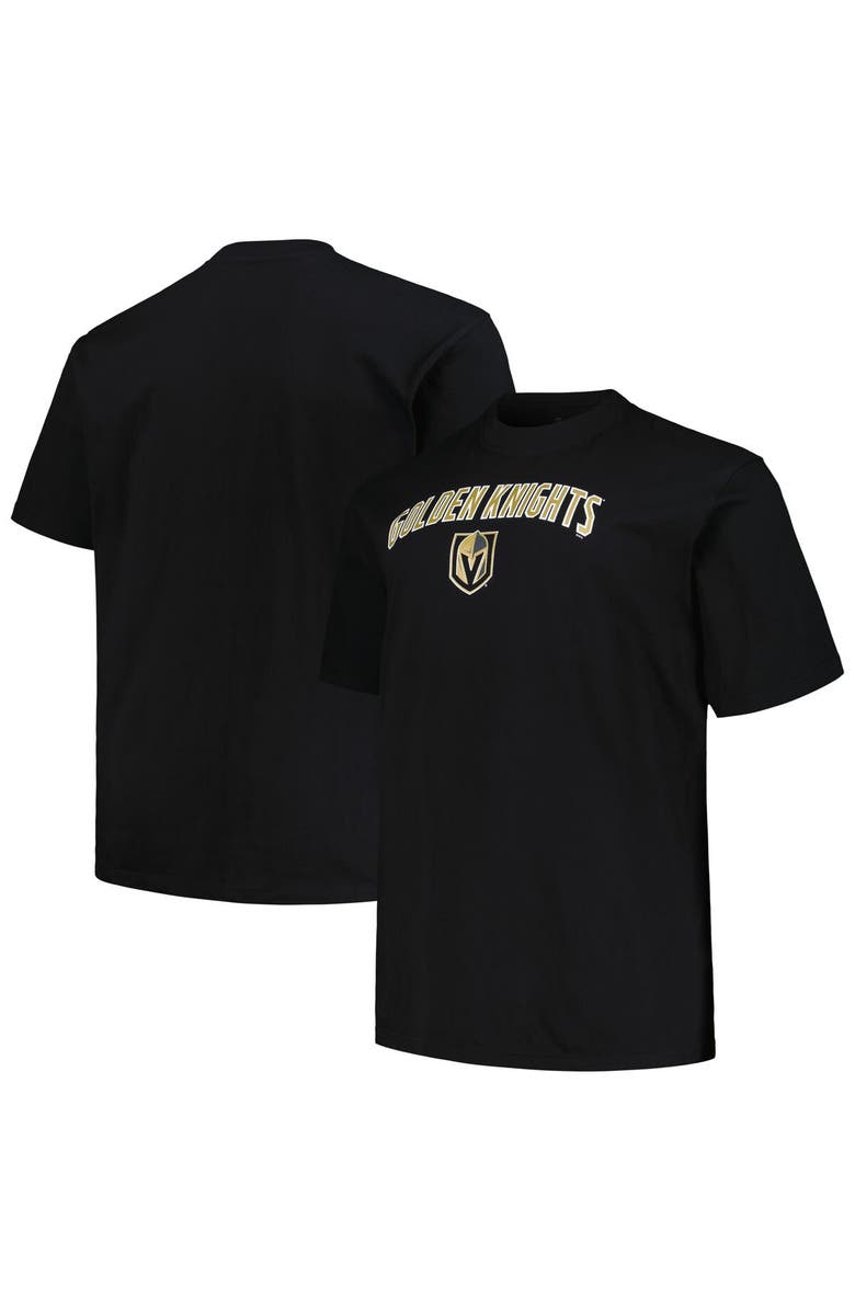 PROFILE Men's Profile Black Vegas Golden Knights Big & Tall Arch Over Logo T-Shirt, Alternate, color, Black